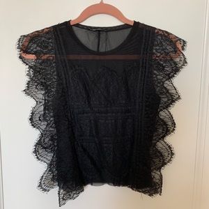 Zara mesh lace tank